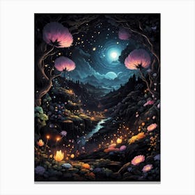 Night In The Forest 3 Canvas Print