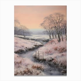 Dreamy Winter Painting Northumberland National Park United Kingdom 4 Canvas Print