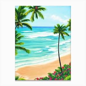 Hapuna Beach, Hawaii Contemporary Illustration   Canvas Print
