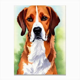 English Foxhound 2 Watercolour dog Canvas Print