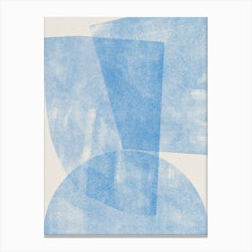 Blue And Beige Graphic Collage Canvas Print