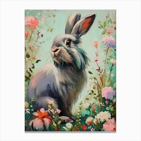 English Silver Rabbit Painting 2 Canvas Print