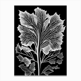 Coltsfoot Leaf Linocut Canvas Print
