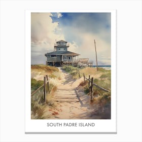 South Padre Island Watercolor 1travel Poster Canvas Print