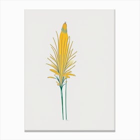 Kniphofia Floral Minimal Line Drawing 2 Flower Canvas Print