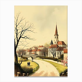 Village In Spring Canvas Print