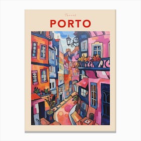 Porto Portugal Fauvist Travel Poster Canvas Print