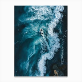 Boat In The Ocean Canvas Print