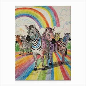 Rainbow Zebras 5 Canvas Print