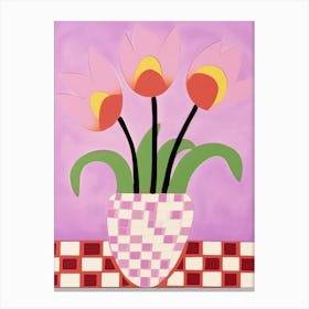 Tulips Flower Vase 2 Canvas Print