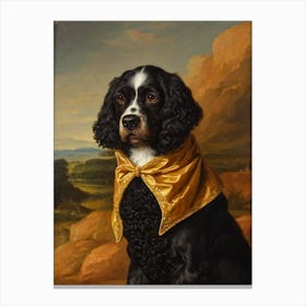 American Water Spaniel Renaissance Portrait Oil Painting Canvas Print