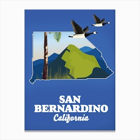 San Bernardino California Travel map Canvas Print