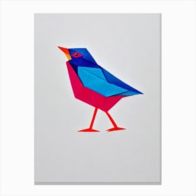 Bluebird 2 Origami Bird Canvas Print