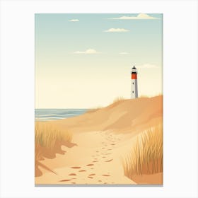 Baltic Sea And North Sea, Minimalist Ocean and Beach Retro Landscape Travel Poster Set #2 Canvas Print