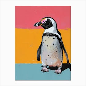 African Penguin Colour Block Painting 2 Canvas Print