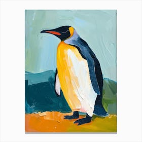 King Penguin Carcass Island Colour Block Painting 4 Canvas Print