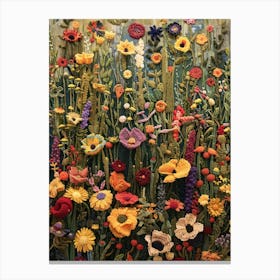 Wild Flowers Knitted In Crochet 12 Canvas Print