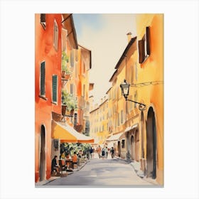 Bologna, Italy Watercolour Streets 4 Canvas Print