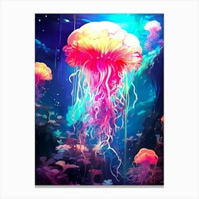 Jellyfish In The Sea Canvas Print