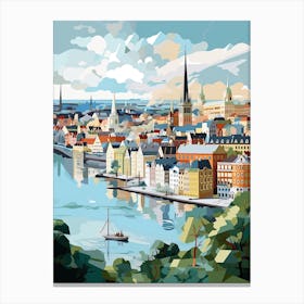 Stockholm, Sweden, Geometric Illustration 2 Canvas Print