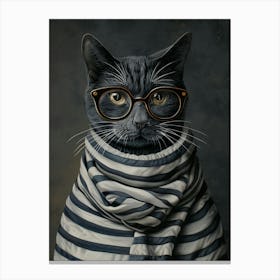 Cat In Glasses 5 Canvas Print