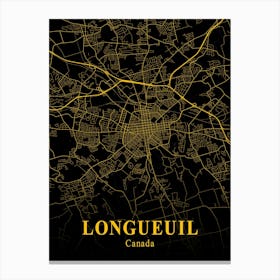 Longueuil Gold City Map 1 Canvas Print