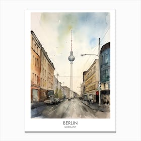 Berlin Germany Watercolour Travel Poster 2 Canvas Print