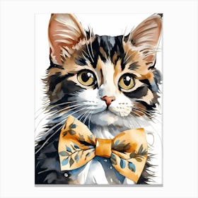 Calico Kitten Wall Art Print With Floral Crown Girls Bedroom Decor (22)  Canvas Print