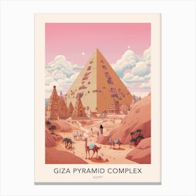 The Giza Pyramid Complex Egypt Travel Poster Canvas Print