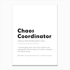 Chaos Coordinator Definition Poster - Dictionary Toile