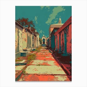 St Louis Cemetery No 1 Vintage Poster 4 Canvas Print