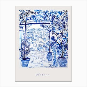 Modena Italy Blue Drawing Poster Canvas Print