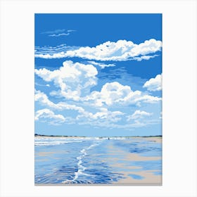 A Screen Print Of Holkham Bay Beach Norfolk 3 Canvas Print