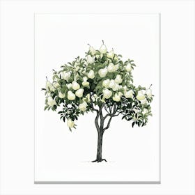 Pear Tree Pixel Illustration 4 Canvas Print