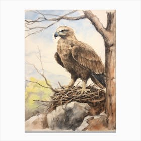 Storybook Animal Watercolour Eagle 2 Canvas Print