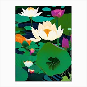 Lotus Flowers In Garden Fauvism Matisse 2 Canvas Print