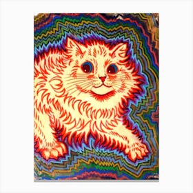 Psychedelic Cat, Louis Wain Canvas Print