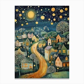 Gustav Klimt Print Night Town Stars Moon Poster Klimt Exhibition Poster Painting Flower Garden Full Canvas Print