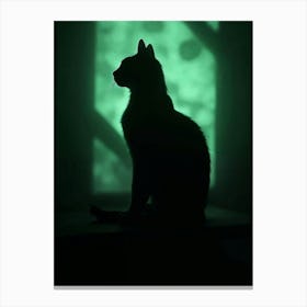 Silhouette Of A Cat Canvas Print