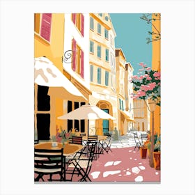 Aix En Povence, France, Flat Pastels Tones Illustration 2 Canvas Print