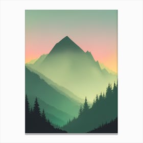 Misty Mountains Vertical Background In Green Tone 23 Canvas Print