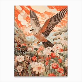 Falcon 5 Detailed Bird Painting Canvas Print