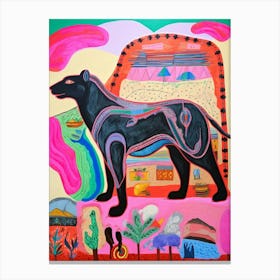 Maximalist Animal Painting Puma Canvas Print