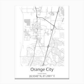 Orange,Australia Minimalist Map Canvas Print