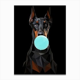 Doberman Chewing Bubble Gum Canvas Print