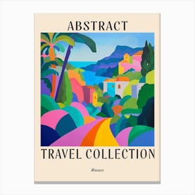 Abstract Travel Collection Poster Monaco 5 Canvas Print