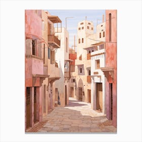 Essaouira Morocco 1 Vintage Pink Travel Illustration Canvas Print