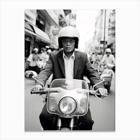 Ho Chi Minh City, Vietnam, Black And White Old Photo 4 Canvas Print