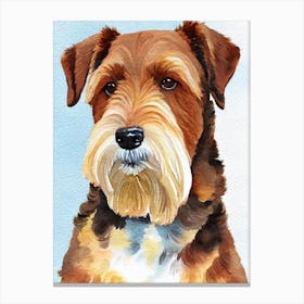 Airedale Terrier Watercolour 3 dog Canvas Print