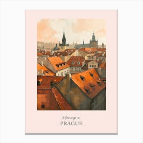 Mornings In Prague Rooftops Morning Skyline 1 Canvas Print